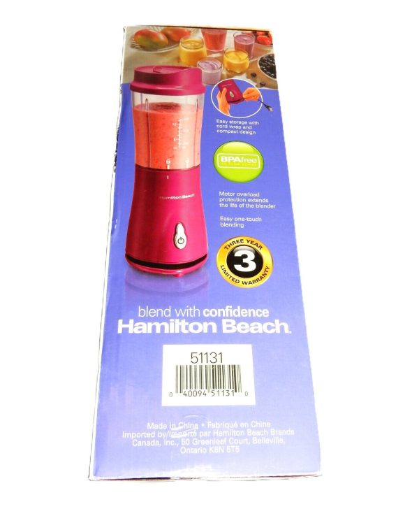 Hamilton Beach Shakes & Smoothies Personal Blender – 14 oz, BPA-Free – NEW