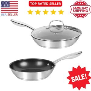 Mobuta 3 Piece Stainless Steel Professional Kitchen Cookware Set, Induction Pots