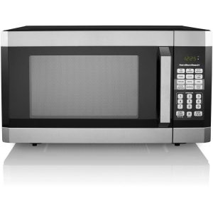 Large Hamilton Beach 1100 Watt Digital Kitchen Microwave Oven Stainless Steel