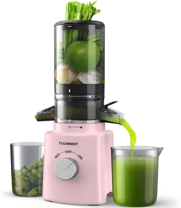 Juicer Machines, TUUMIIST Cold Press Juicer with 4.25” Large Feed Chute Fit Who