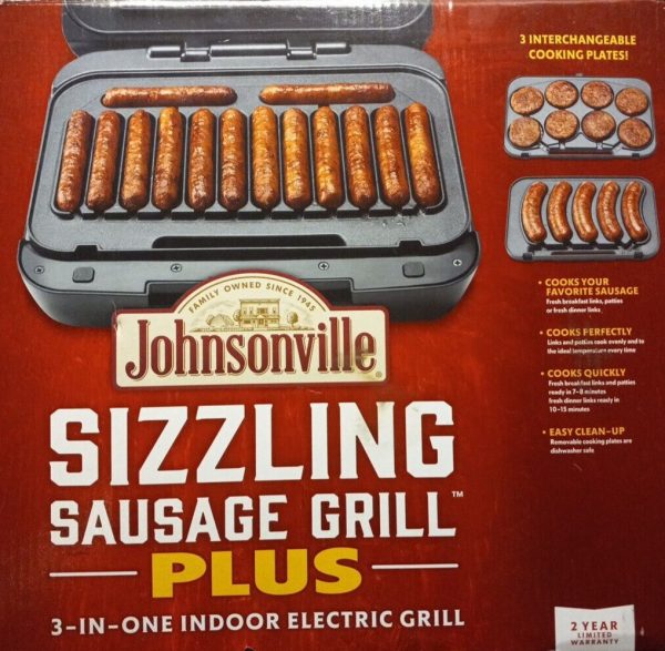 Johnsonville Sizzling Sausage Grill Indoor Electric Grill Plus BTG-0500