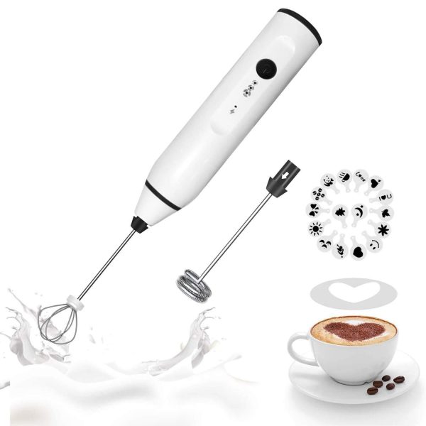 Milk Frother Handheld Gbivbe Rechargeable Whisk Drink Mixer for Coffee with A…