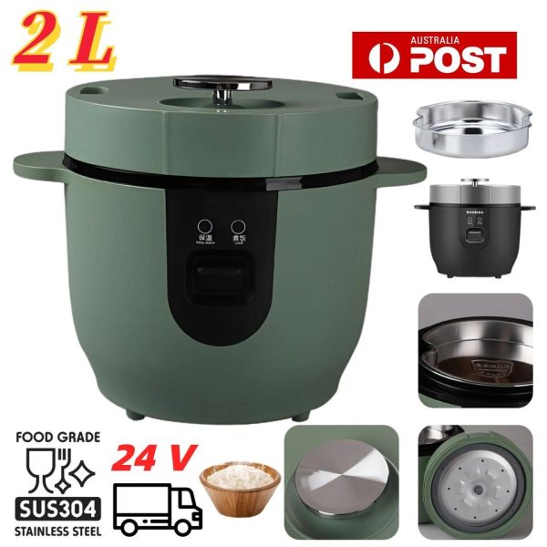 2L Car Electric Rice Cooker 24V Portable Food Porridge Steamer Travel Cooking AU