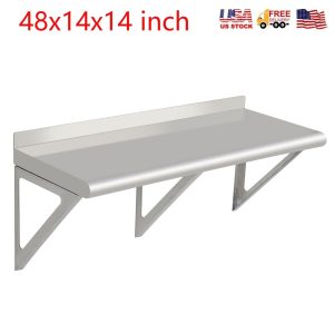 48x14x14″ Stainless Steel Wall Shelf NSF Commercial Kitchen Restaurant Shelving