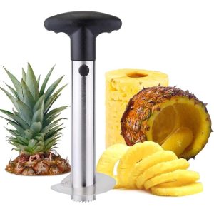 Imusa Stainless 4-in-1 Kitchen Pineapple Peeler Tool Peels Cores Slices Wedges