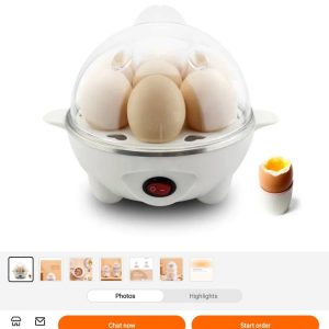 Electric Egg Cooker Boiler 7  Eggs Steamer Rapid Boiled  Automatic Shut Off