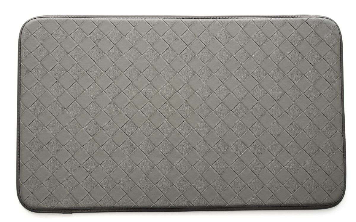 Stephan Roberts 18 x 30 in. Faux Leather Kitchen Anti-Fatigue Mat – Diamond Gray