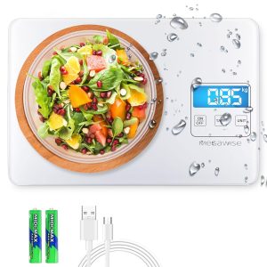 Precision Food Scale, 33lb Waterproof Rechargeable Digital Kitchen Scale, 1g/0.0