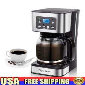 Programmable 12 Cup Coffee Maker Drip Machine Auto Shutoff Brew Strength Control