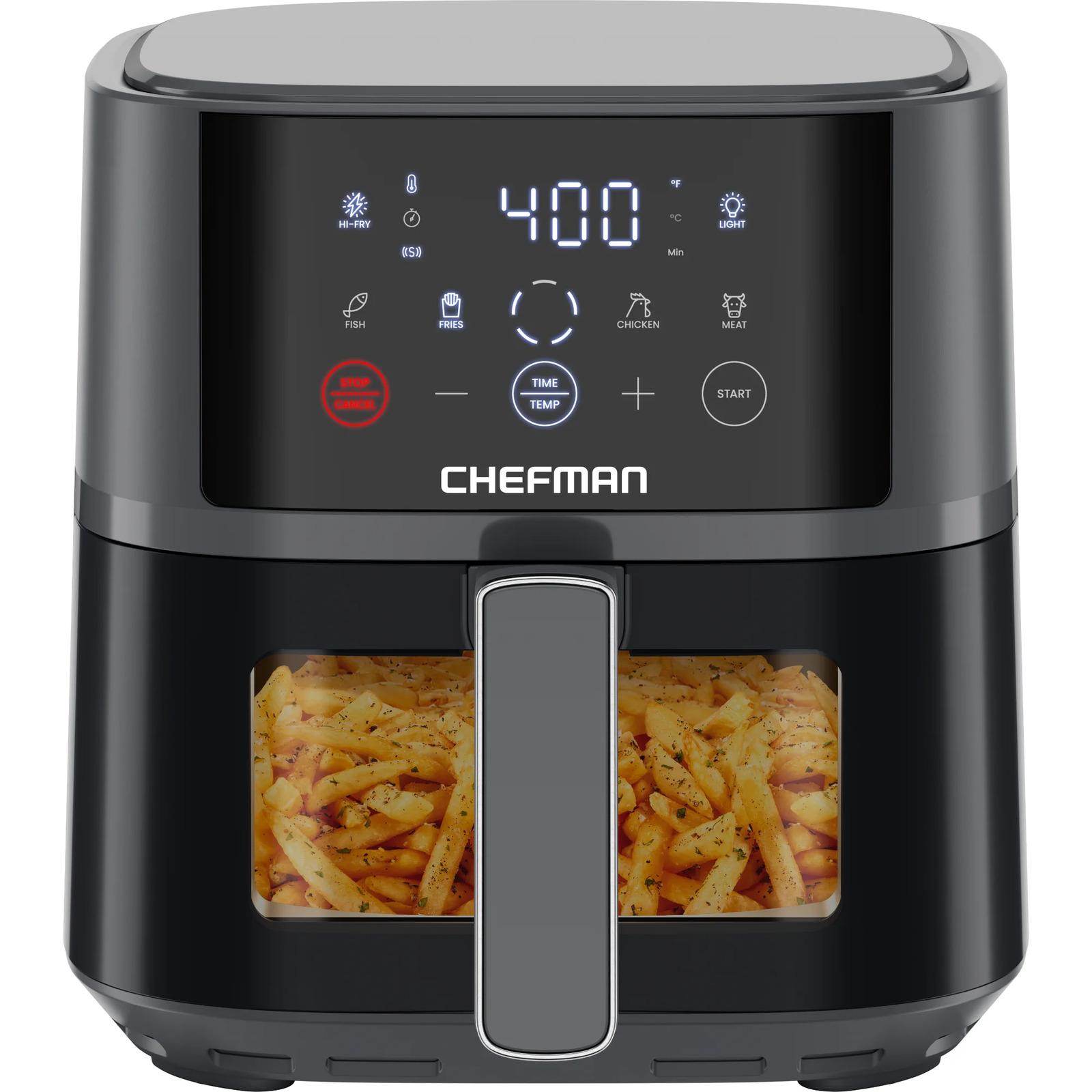 Turbofry® Touch 4-Qt Easy-View Air Fryer W/ 4 Cooking Presets and 450°F Hi-Fry B