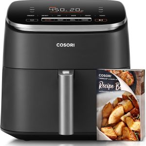 Air Fryer 9-in-1 Compact & Large 6 Qt 5 Fan Speeds Fast Roast Dehydrate Reheat