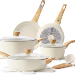 SENSARTE Ceramic Cookware Sets, Pots and Pans Set Nonstick, 14-Piece Induction C