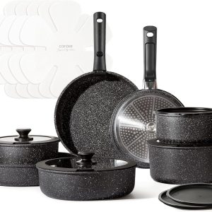 CAROTE 21pcs Pots and Pan Set Non Stick, Nonstick Induction Cookware, Detachable