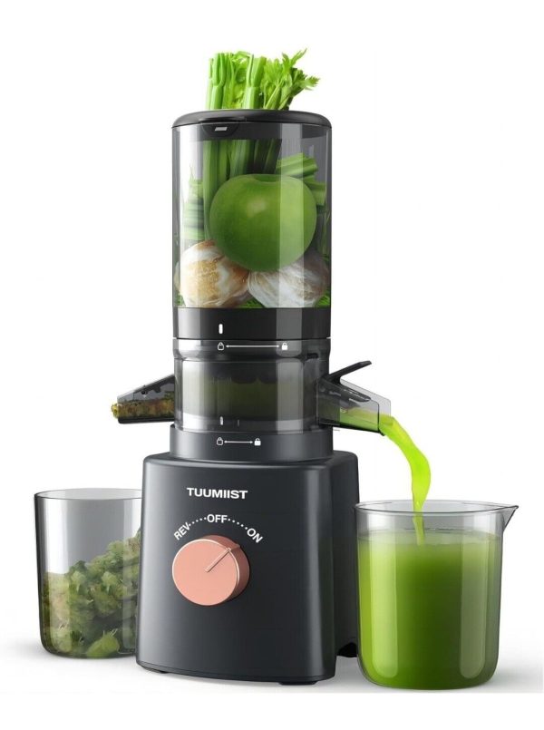 Tuumiist Juicer Machines, Cold Press Juicer 4.25” Large Feed Chute  Sealed