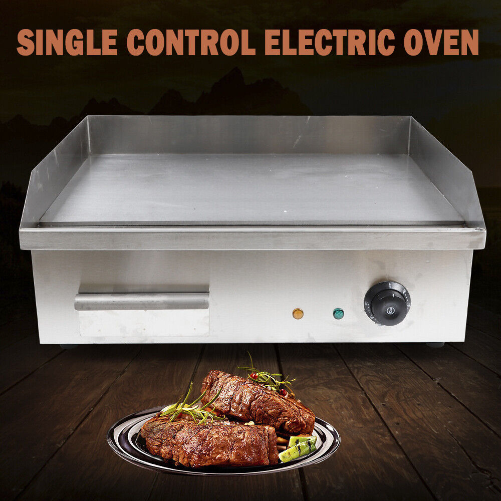 3000w Commercial 22in Restaurant Grill BBQ Flat Top Electric Countertop Griddle