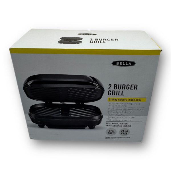 Bella 2 Burger Sandwiches Electric Grill 750 Watt Non-Stick