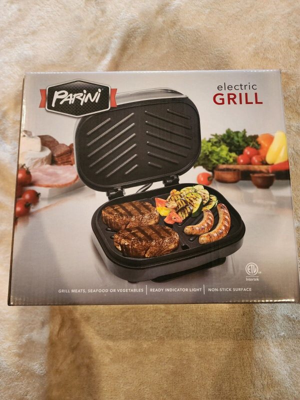 Parini Electric Grill – Meats, Seafood r Vegetables! Non stick Surface NIB