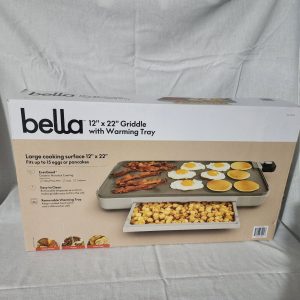 Bella 12″ X 22″ Griddle With Warming Tray **Brand New In Box**