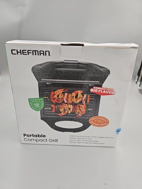 Chefman Portable Compact Grill Press, Sandwich Maker, Nonstick Electric Griddle