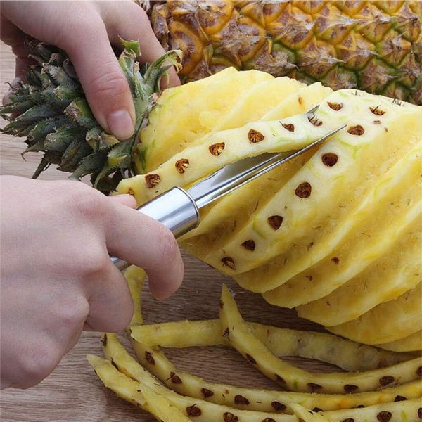 2Pcs Stainless Steel Pineapple Peeler Remover Fruit Slicer Eye Cutter Kitchen…