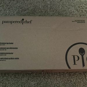 The Pampered  Chef microwave stoneware egg cooker #1372 Open Box