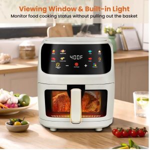 Air Fryer Large 7.5QT, 8-in-1 Digital Touchscreen, Visible Cooking Window, 1700W