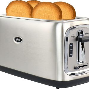 Oster 4-slice Long Slot Toaster for Bread and Bagel, Stainless Steel