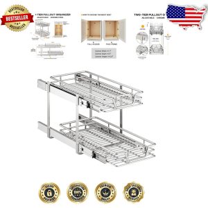 Space-Saving Pull-Out Shelf and Drawer Organizer – Multi-Size Kitchen Storage