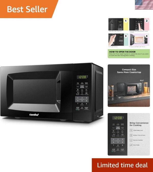 COMFEE Countertop Microwave Oven with Sound On/Off, ECO Mode and Easy One-Tou…