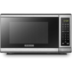 Digital Microwave Oven Stainless W/ Turntable Push-Button Door Child Safety Lock