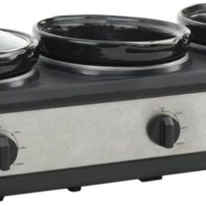 CULINARY CHEF SC3105-SS, Slow Cooker, Buffet Server 3 Pot, Food Warmer Stainless