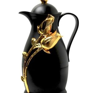 New Middle Eastern Golden Flower on Black Kettle Hot Cold Water Tea Coffee