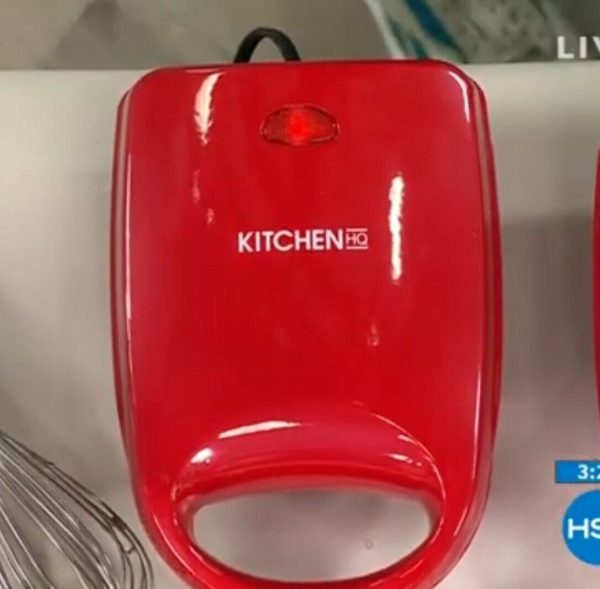 Kitchen HQ Egg Bite and Sandwich Maker – Red – New in Box