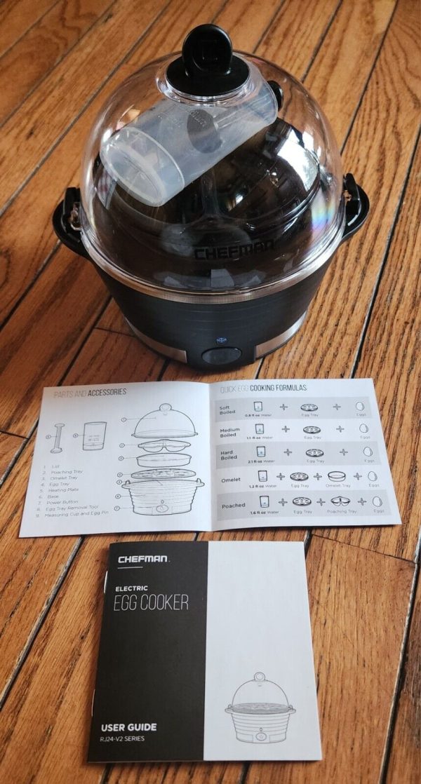 Chefman Electric Egg Cooker Soft Medium Hard Boiled Omelet Poached New No Box