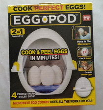 Egg Pod Microwave Egg Cooker that Perfectly Cook & Peel Egg Open Box