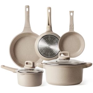 Non Stick Cookware Sets, Pots and Pans Set Nonstick, 7 Pcs Induction Cookware.