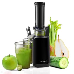 Elite Gourmet Masticating Juicer Machines, 12-inch Juicer, Masticating Cold Pres