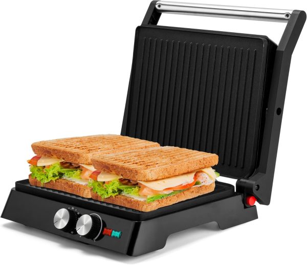 Panini Grill Press,Sandwich Maker Press,Contact Grill, 1400W Non-Stick Grill, 60