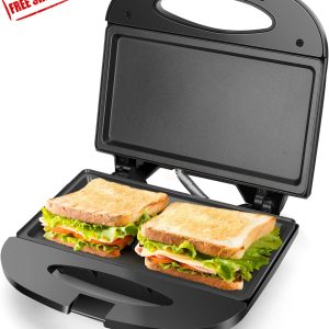 Sandwich Maker – Non-Stick Deep Grid Surface Compact Electric Grill Black