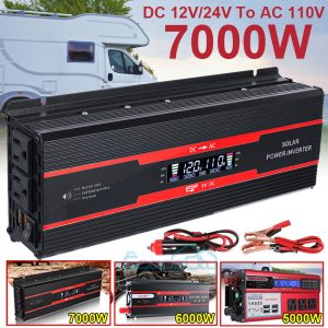 7000W 6000W 5000W Pure Sine Power Inverter DC 12V to AC 110V Converter Digital