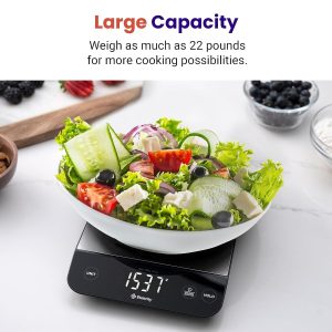 Etekcity Food Kitchen Scale 22lb, Digital Scale Weight Grams and Oz, IPX6 Waterp