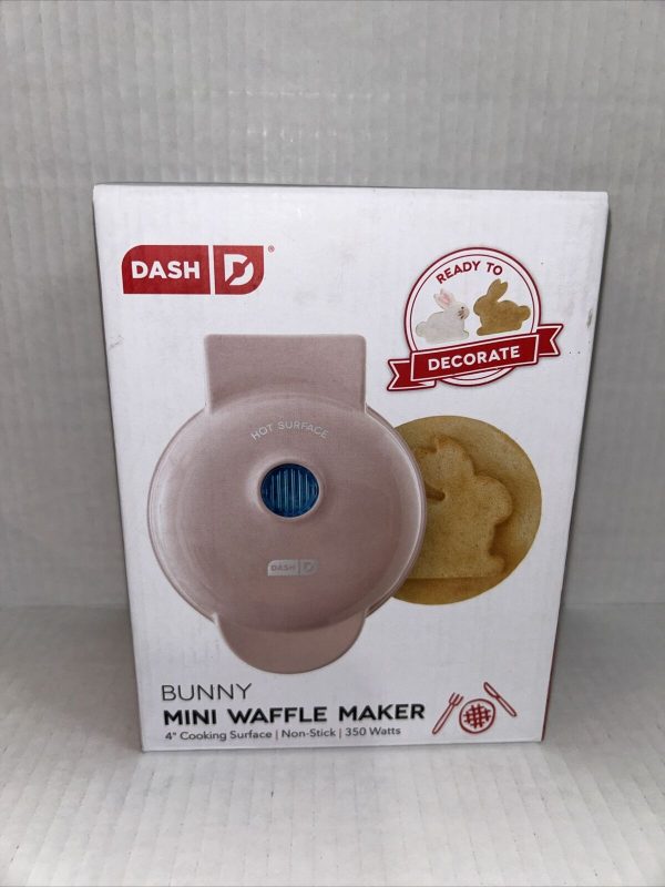 Dash Electric 350W Bunny 4″ Mini Waffle Maker Non Stick Pink – Gift EASTER