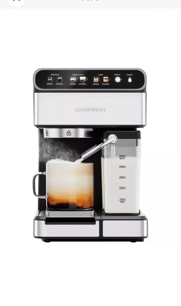 Chefman 1.8 Liter Espresso Maker Barista Pro Finish 1350W Coffee Machine 1.8L