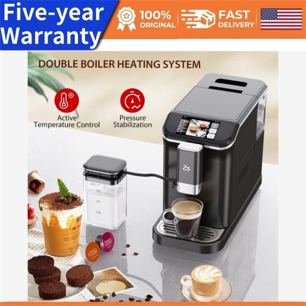 20-Bar Fully Automatic Espresso Machine Coffee Espresso Machine W/Grinder Milk☕