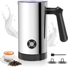 Stainless Steel 4-in-1 Electric Milk Frother, Frother and Silver