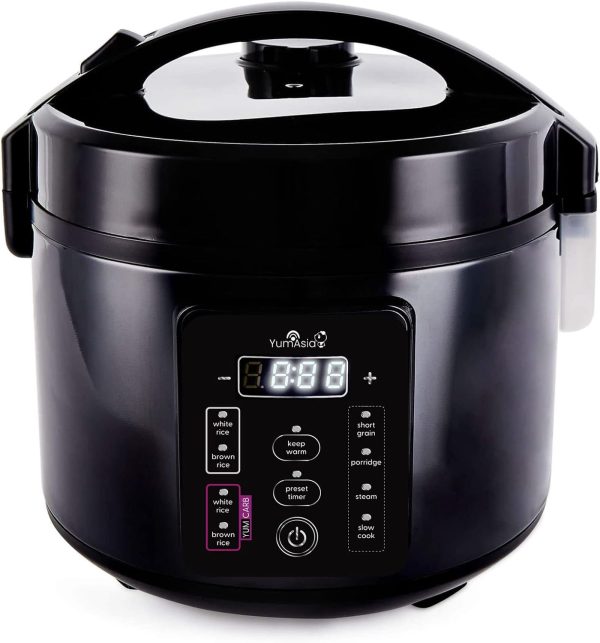 Kumo Yumcarb Rice Cooker with Ceramic Bowl and Advanced Fuzzy Logic, (5.5 Cups,