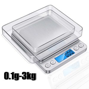 Kitchen Scale 6.61lb/0.05 oz /3KG/0.1G Stainless Steel Food Diet Weigh