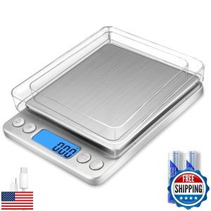 Digital Gram Scale 1000g/0.01g, Scale for Food Ounces and Grams, Upgrade USB