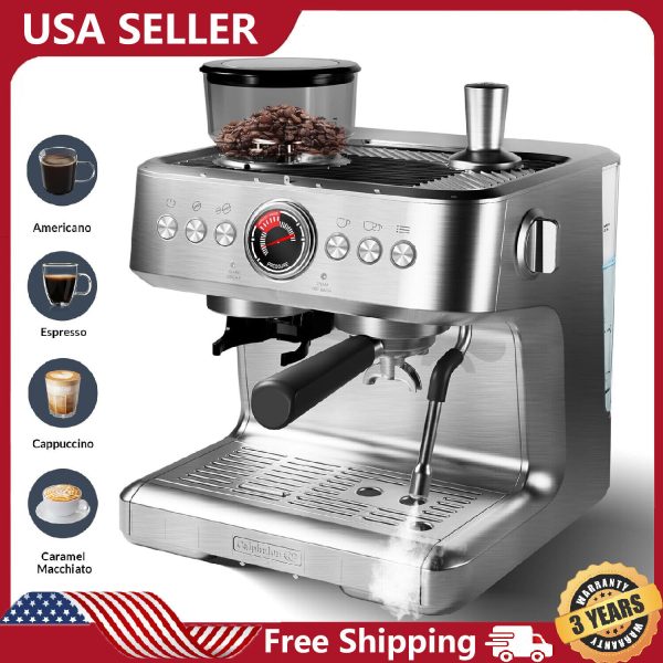 Espresso Machine 20 Bar Latte & Cappuccino Coffee Maker Espresso with Grinder