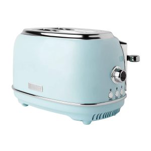 Haden 2 Slice Wide Slot Stainless Steel Bread Toaster, Turquoise & Chrome